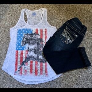 Patriotic horse tank